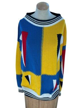 Bjornborg london Vintage cotton Sail Flags Menswear yellow blue Sweater L